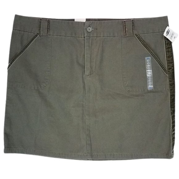 OLD NAVY Low Waist Army Green Skirt Women's 18 - 100% Cotton - Picture 1 of 4